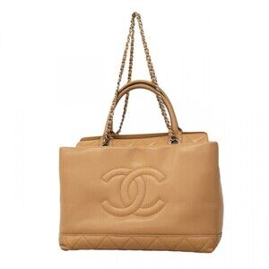 Chanel Matelassé Chain Shoulder Bag, Caviar Leather, Brown, 2-way Bag for Women